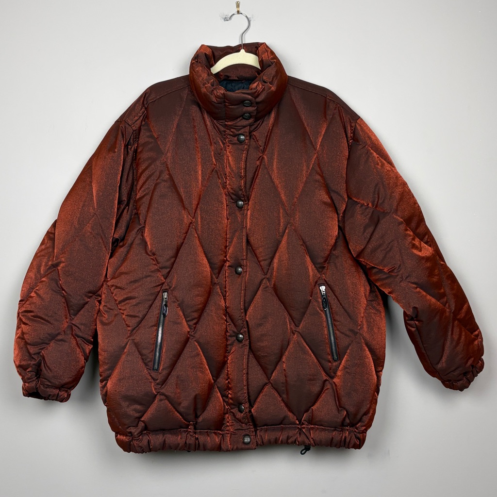 Escada Sport Oversized Metallic Rust Orange Down Puffer Jacket Women’s L